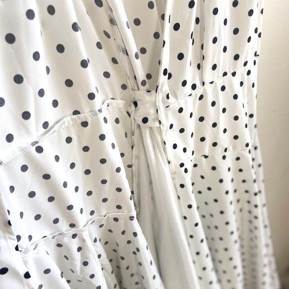 Hot & Delicious White Polka Dot Wrap Dress - Picture 7 of 9
